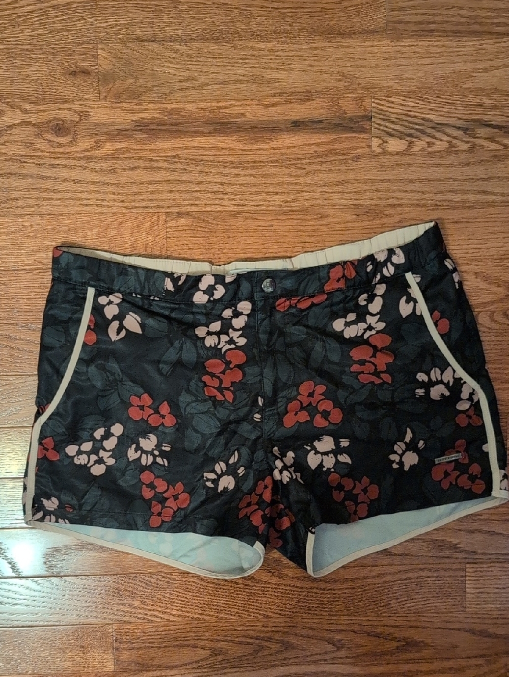 Parke & Ronen Black Floral Swim Shorts